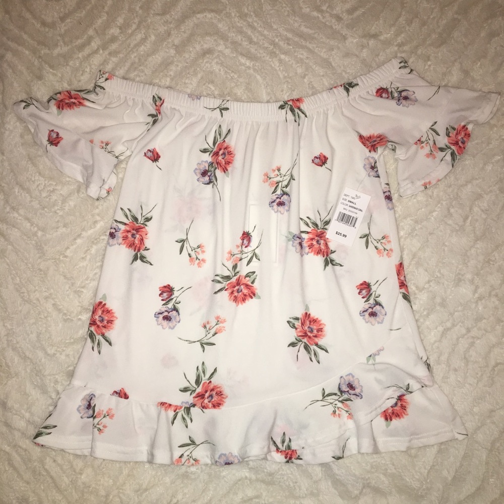 Floral off the shoulder top